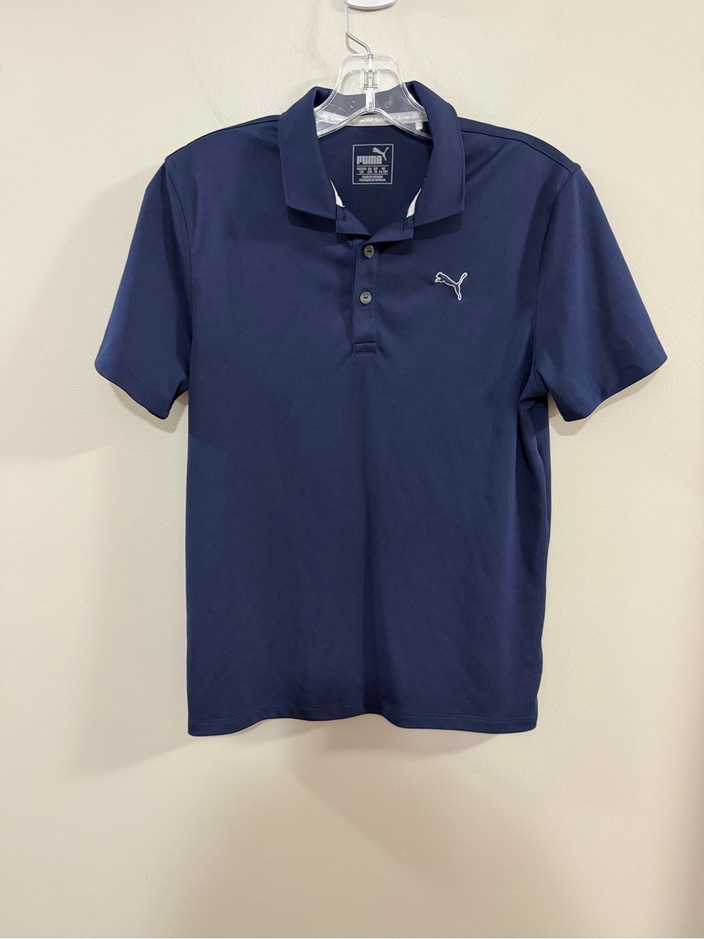 Puma Golf Boy's Navy Short-Sleeve Polo with Embroidered Logo. Size L (12)